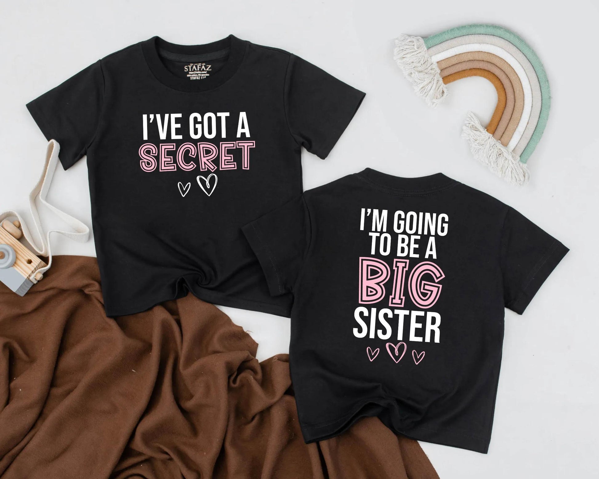 Big Sister Announcement Shirt I’ve Got A Secret Toddler Tee Pregnancy Reveal Girl Cute Sibling Outfit Gift