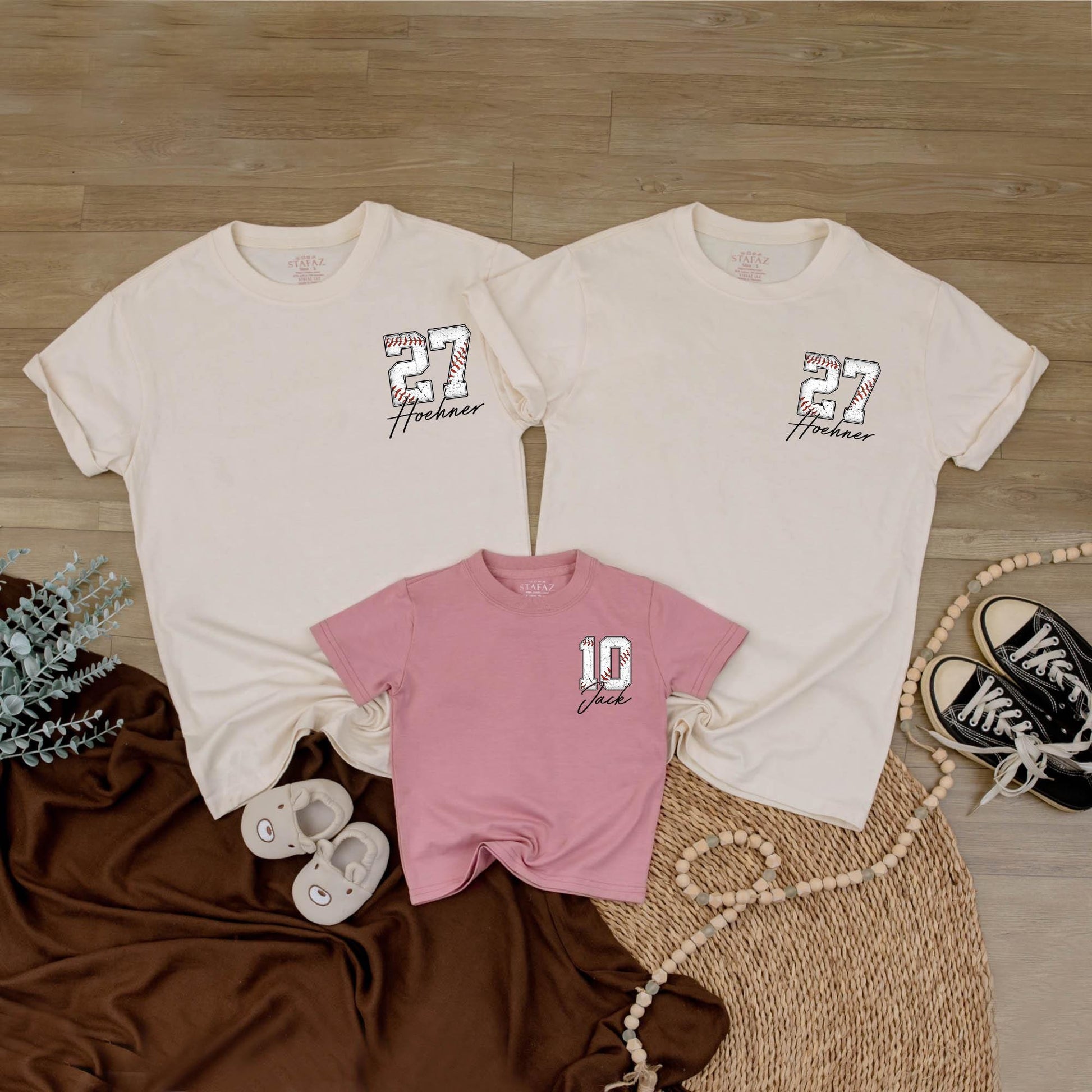 Custom Baseball Number Pocket Tee Personalized Sports Mom Fan Family Outfit Baseball Gift Comfort Cotton