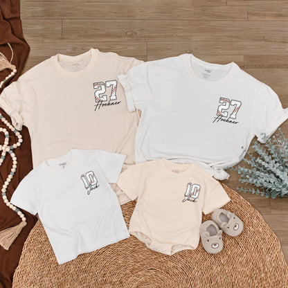 Custom Baseball Number Pocket Tee Personalized Sports Mom Fan Family Outfit Baseball Gift Comfort Cotton