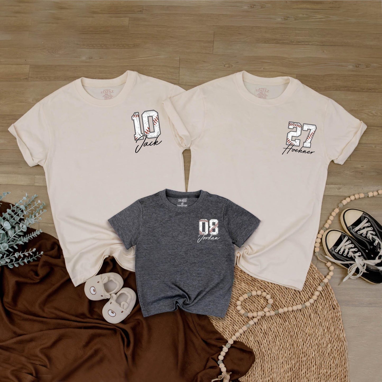 Custom Baseball Number Pocket Tee Personalized Sports Mom Fan Family Outfit Baseball Gift Comfort Cotton