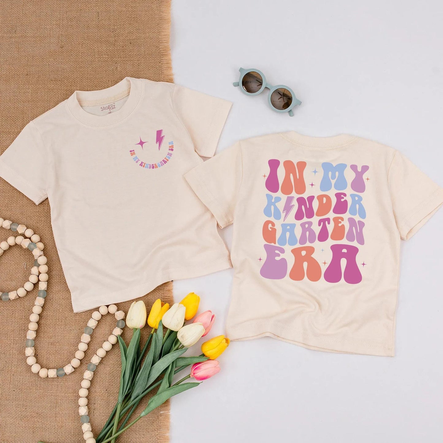 In My Kindergarten Era Retro Shirt Cute First Day of School T-Shirt Back to School Outfit for Kids Toddler Preschool Student Classroom Photo Tee School Vibes Shirt