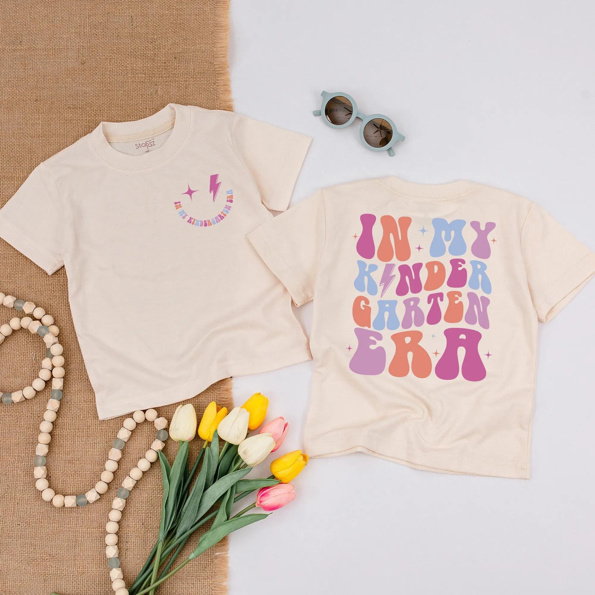 In My Kindergarten Era Retro Shirt Cute First Day of School T-Shirt Back to School Outfit for Kids Toddler Preschool Student Classroom Photo Tee School Vibes Shirt