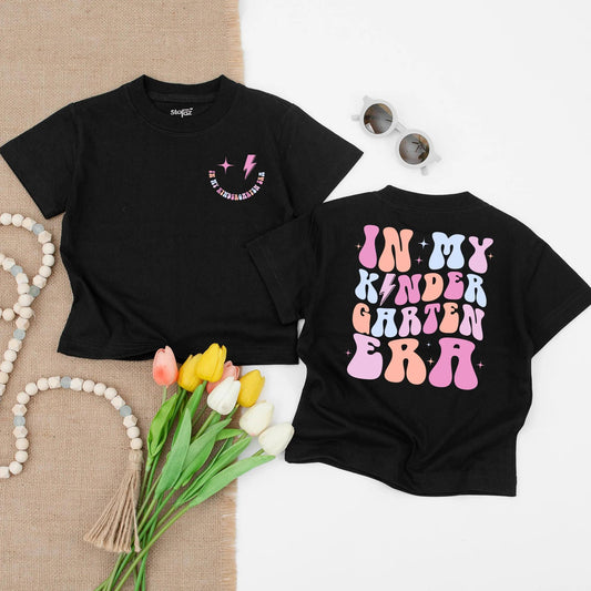 In My Kindergarten Era Retro Shirt Cute First Day of School T-Shirt Back to School Outfit for Kids Toddler Preschool Student Classroom Photo Tee School Vibes Shirt