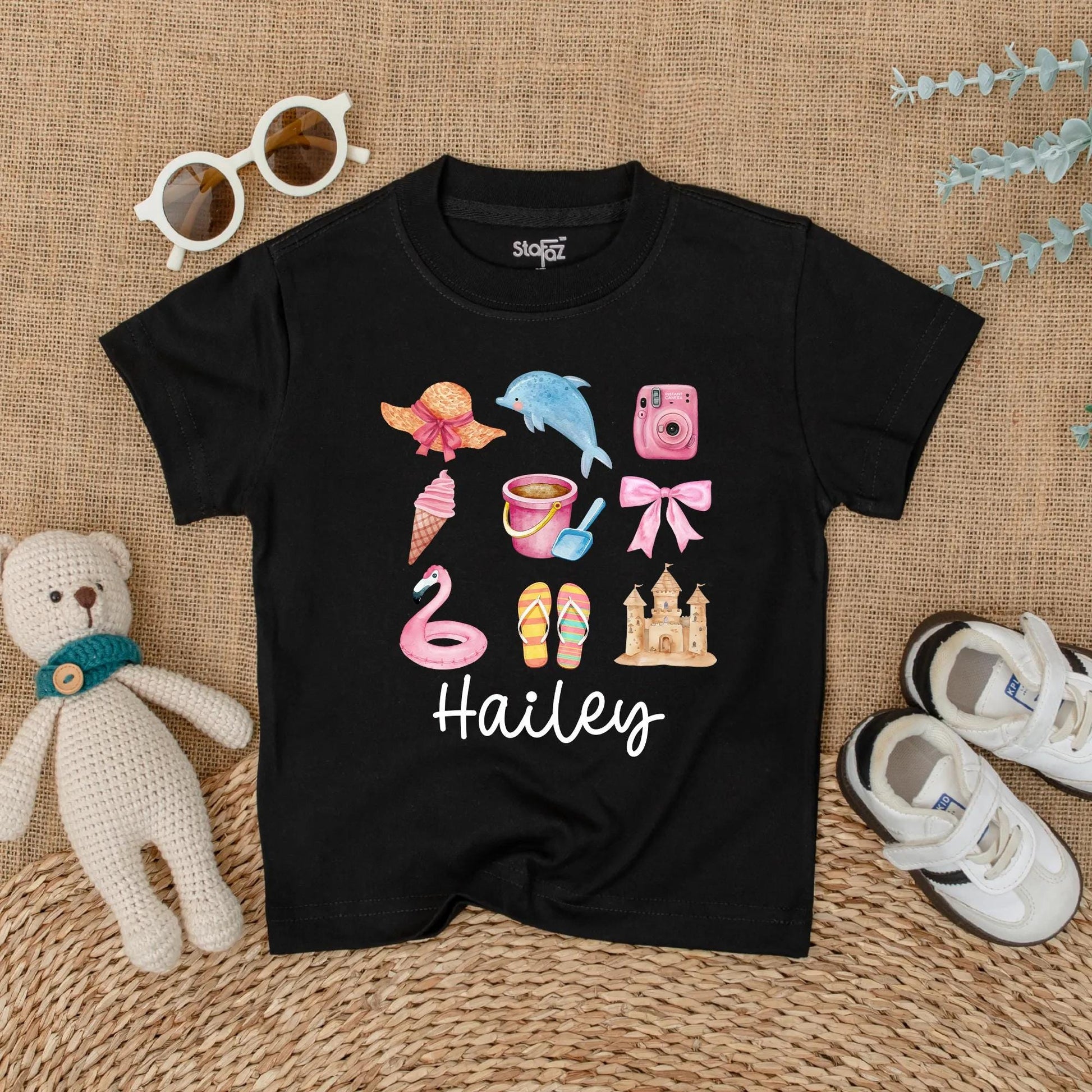 Personalized Name Summer Baby Bubble Romper Beach Outfit for Toddlers Girls Boys Soft Comfortable Newborn Baby Shower Birthday Gift