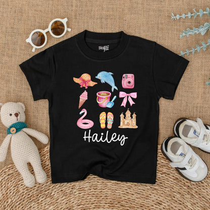 Personalized Name Summer Baby Bubble Romper Beach Outfit for Toddlers Girls Boys Soft Comfortable Newborn Baby Shower Birthday Gift