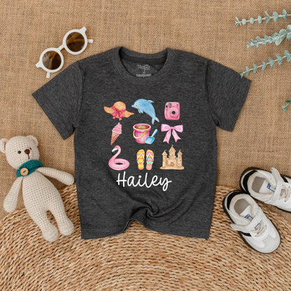 Personalized Name Summer Baby Bubble Romper Beach Outfit for Toddlers Girls Boys Soft Comfortable Newborn Baby Shower Birthday Gift