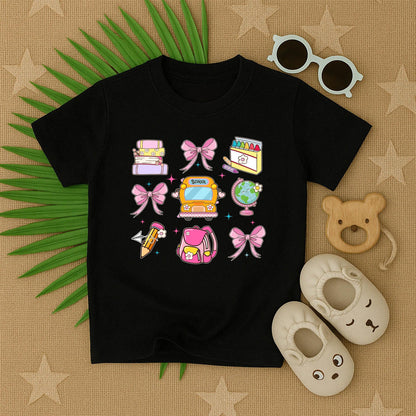 Cute Back to School Toddler Girl T-Shirt First Day Preschool Kindergarten Outfit Funny Graphic Tee for Little Girls School Shirt