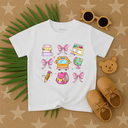 Cute Back to School Toddler Girl T-Shirt First Day Preschool Kindergarten Outfit Funny Graphic Tee for Little Girls School Shirt