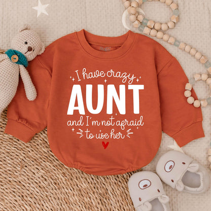Funny Crazy Aunt Baby Romper Cute Auntie Gift Outfit for Baby Shower Boys Girls Bodysuit Clothes