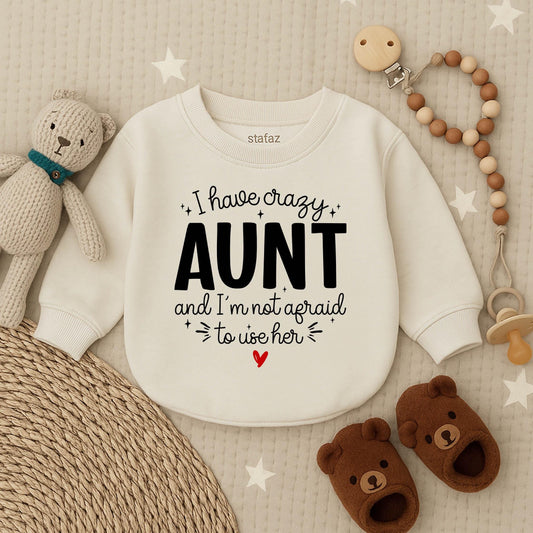 Funny Crazy Aunt Baby Romper Cute Auntie Gift Outfit for Baby Shower Boys Girls Bodysuit Clothes