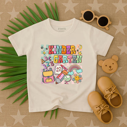 Groovy Back to School T-Shirt for Toddlers & Kids, Cute Retro Kindergarten First Day Outfit Tee, Funny Preschool Graphic Top