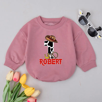 Custom Name Western Baby Romper Retro Cowboy Outfit First Rodeo Birthday Clothes USA Toddler Gift Idea for Boys Girls