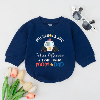 Police Officer Baby Bubble Romper My Heroes Are Police Officers Soft Cotton Bodysuit Toddler Hero Outfit New Baby Gift Idea Police Family