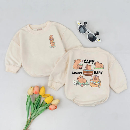 Adorable Capybara Baby Romper Kawaii Animal Lover Toddler Jumpsuit Cute Infant Clothes Newborn Gift Idea Soft Cotton