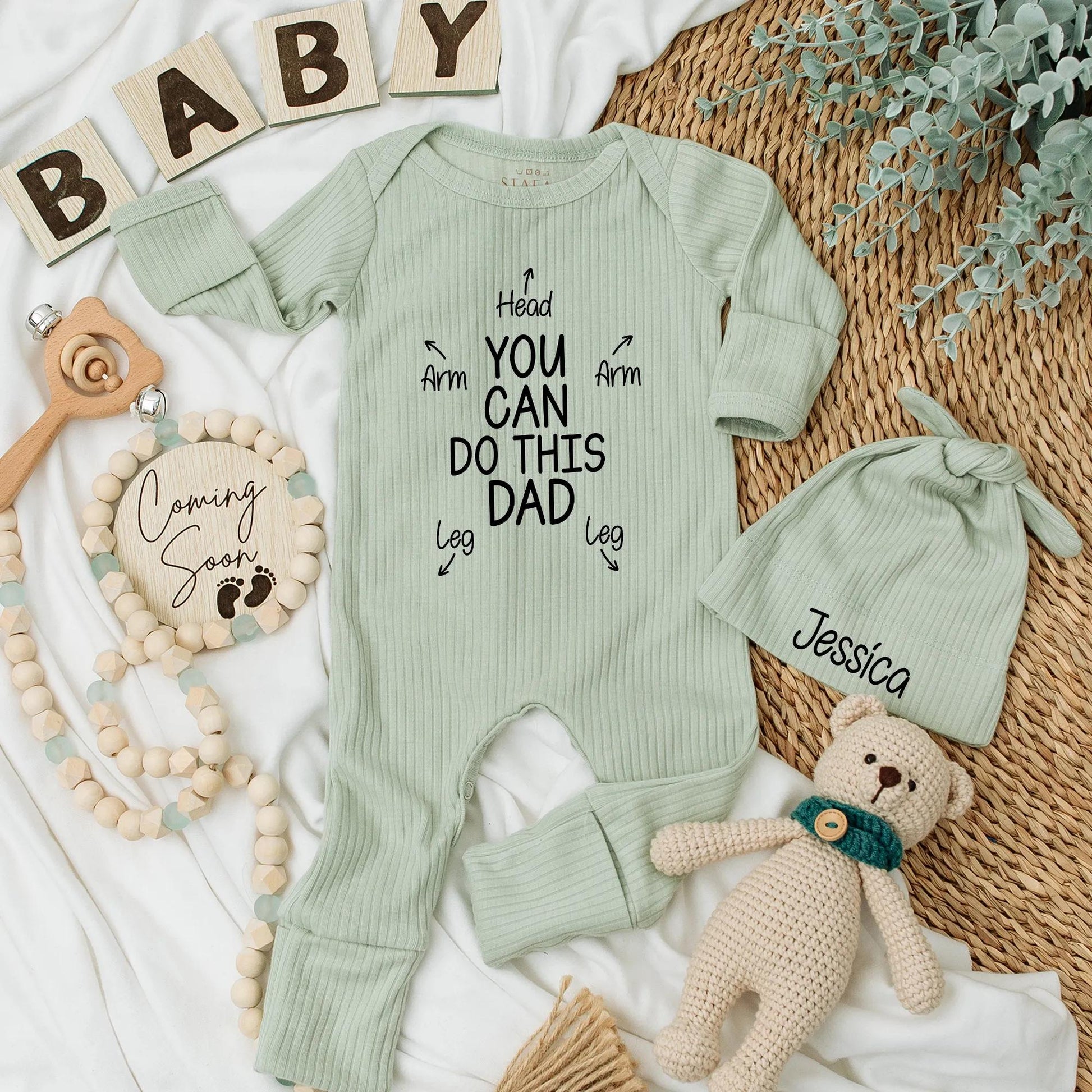 You Can Do This Dad Baby Bodysuit Funny Romper: Head, Arm, Leg Diagram Outfit, New Dad Gift, Unique Baby Shower Present, Modern Newborn Clothes