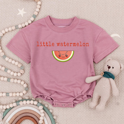 Little Watermelon Baby Romper, Smiling Fruit Bodysuit for Summer Fun! Cute Minimalist Design, Vegan Baby Shower Gift, Soft Cotton Babysuit 134 chars