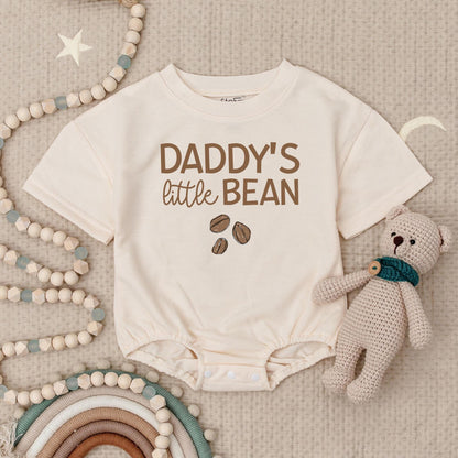 Daddy's Little Bean Baby Romper Cute Coffee Bean Design for New Dads Coffee Lover Baby Shower Outfit Newborn Boy Girl Gift