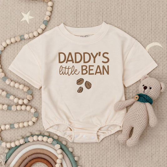 Daddy's Little Bean Baby Romper Cute Coffee Bean Design for New Dads Coffee Lover Baby Shower Outfit Newborn Boy Girl Gift