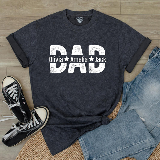 Personalized Dad Est. Shirt with Kids Names Custom Year Father's Day Gift Dad Established T-Shirt Comfortable Cotton