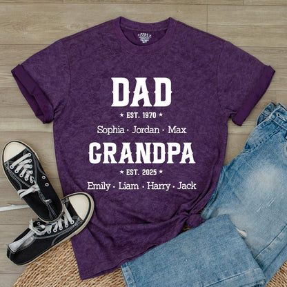 Custom New Grandpa Gift First Dad Now Grandpa Tee Personalized Grandpa Shirt for Husband Husband Gifts