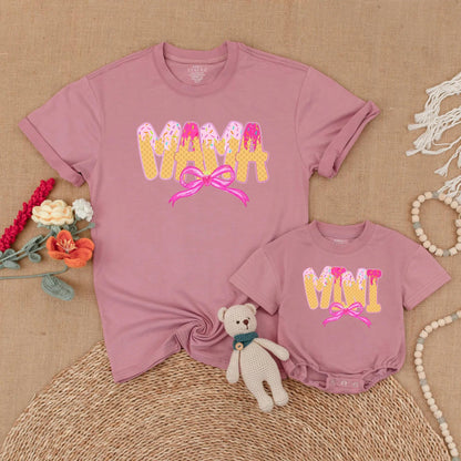 Mama and Mini Ice Cream Cone Matching Shirt Cute Mommy and Me Outfit Sweet Sprinkle Mother Daughter Gift