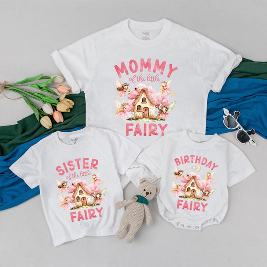 Magical Fairy Birthday Family T-Shirts Custom Names Mommy and Me Outfit Enchanted Fairy Party Gifts