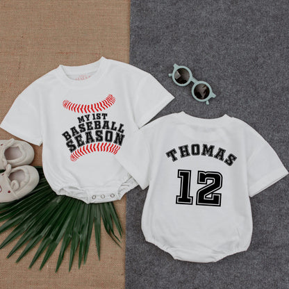 My 1st Baseball Season Bubble Romper Baby Boy Game Day Outfit Infant Baseball T-Shirt Perfect First Season Gift Summer Baby Clothes