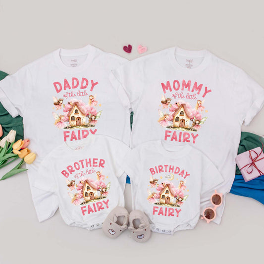Magical Fairy Birthday Family T-Shirts Custom Names Mommy and Me Outfit Enchanted Fairy Party Gifts