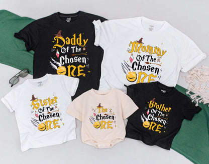 The Chosen One Wizard Birthday Shirt Family Matching Outfits First Birthday Baby Bodysuit Mommy and Me Magical Journey