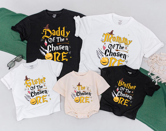 The Chosen One Wizard Birthday Shirt Family Matching Outfits First Birthday Baby Bodysuit Mommy and Me Magical Journey