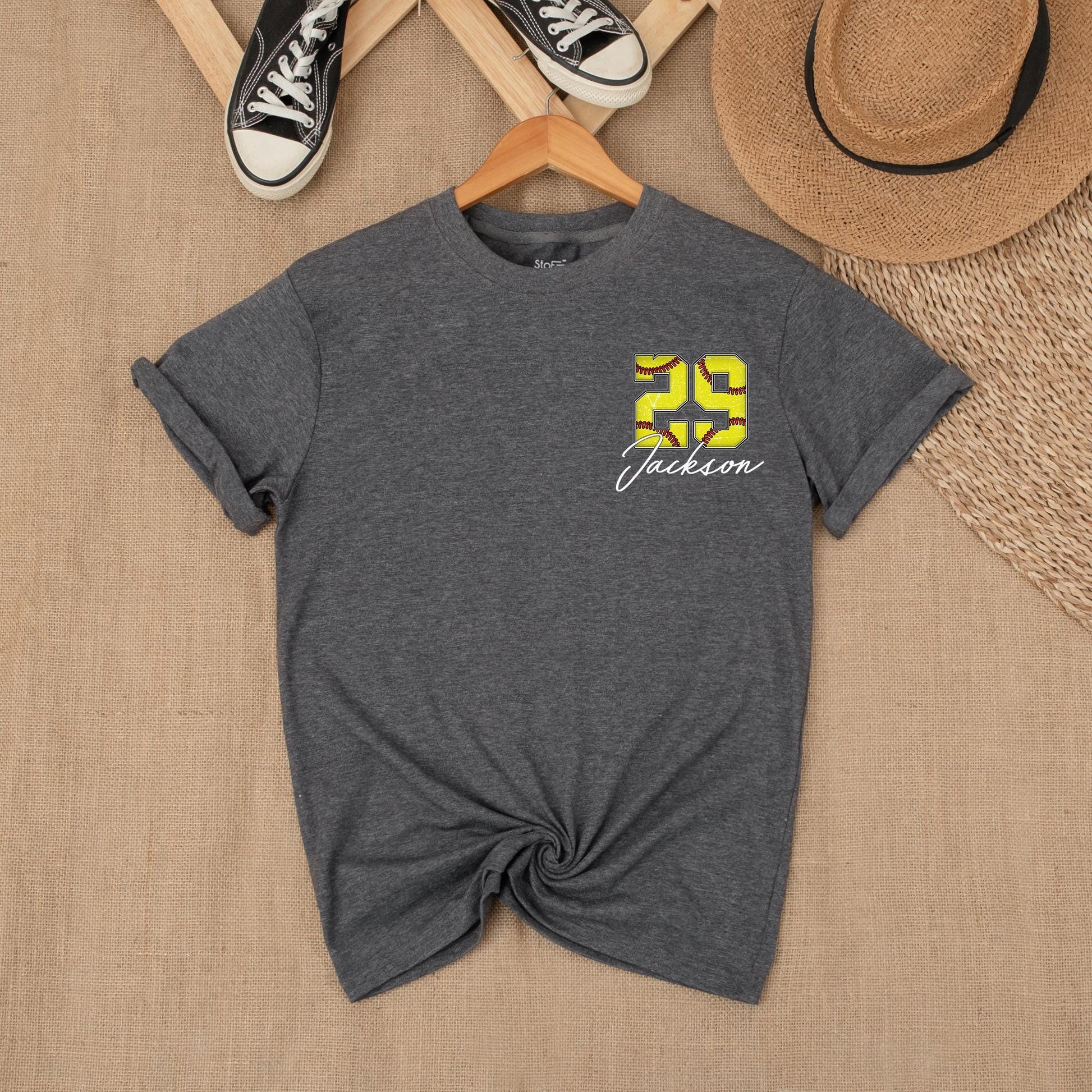 Custom Softball Pocket Tee Game Day Spirit Wear Softball Mom Shirt Personalized Team Design