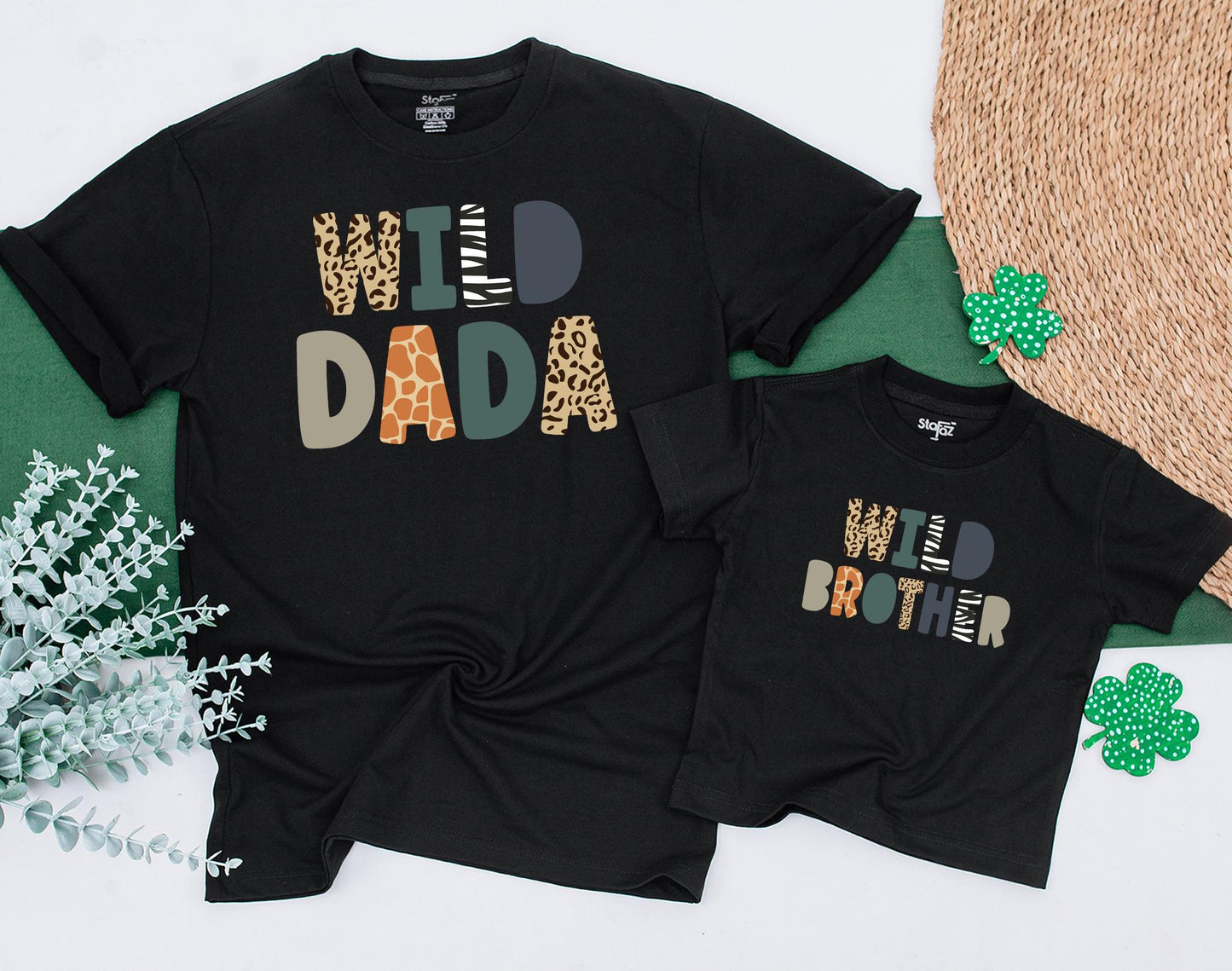 Born Two Be Wild Safari Birthday Matching Family Shirts 1st Two Wild Zoo Animal Squad Outfit Natural Cotton Comfortable