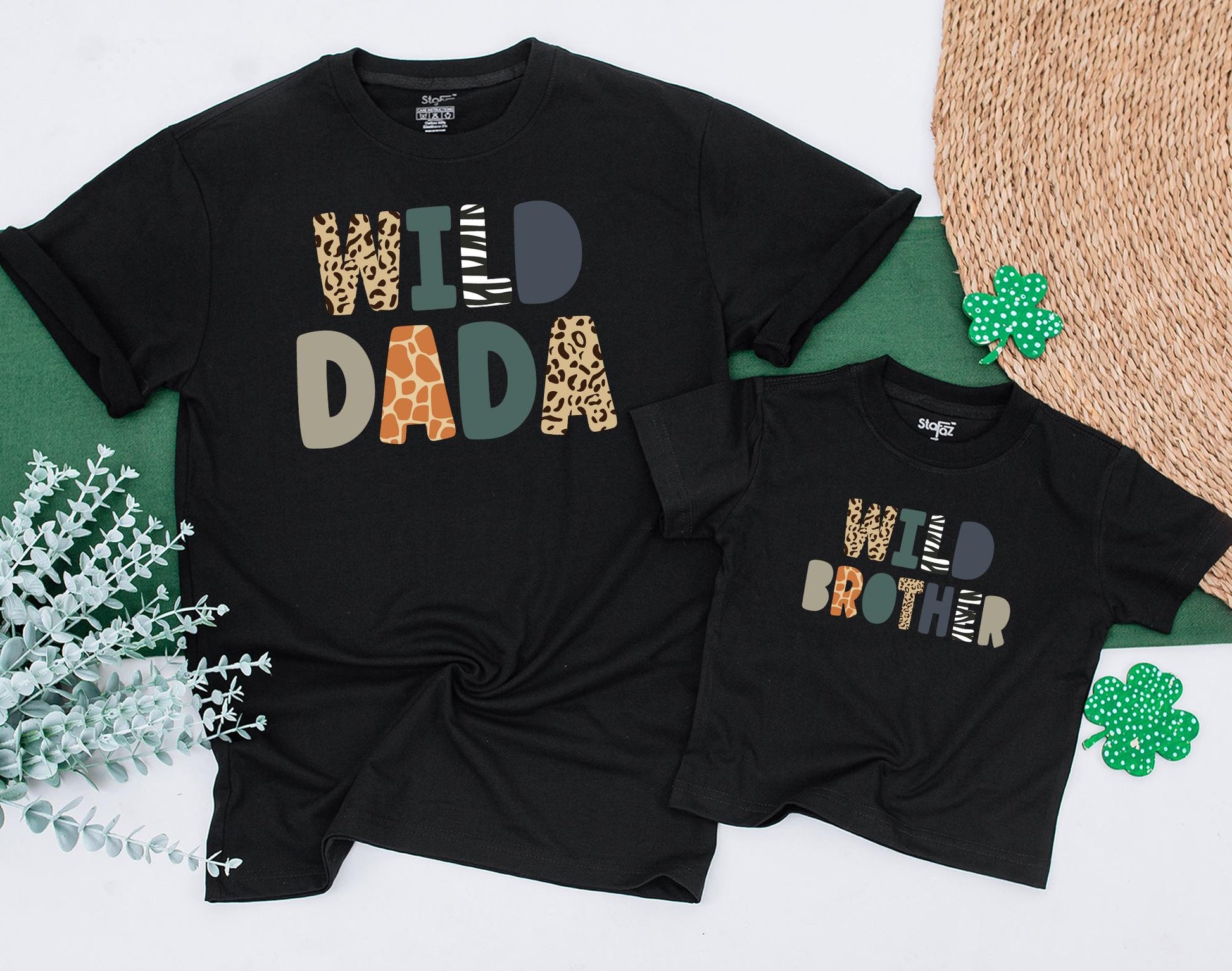 Born Two Be Wild Safari Birthday Matching Family Shirts 1st Two Wild Zoo Animal Squad Outfit Natural Cotton Comfortable