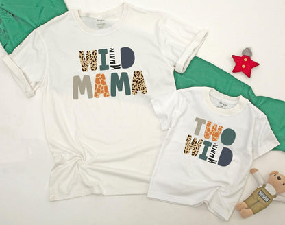 Born Two Be Wild Safari Birthday Matching Family Shirts 1st Two Wild Zoo Animal Squad Outfit Natural Cotton Comfortable