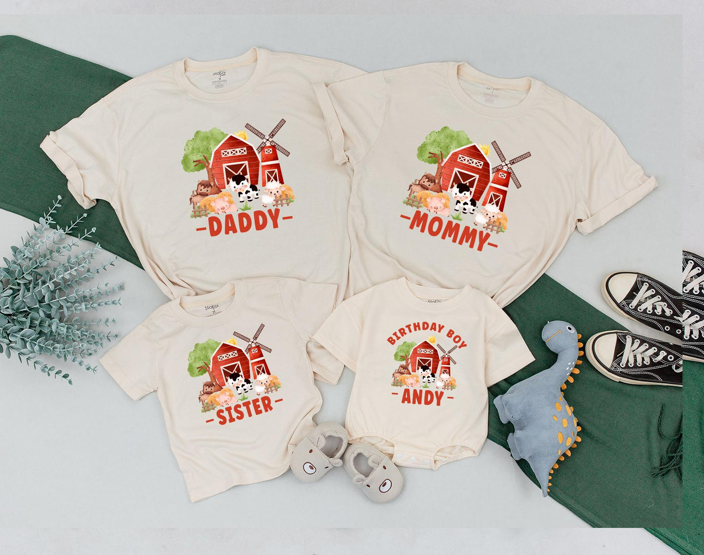 Matching Family Farm Birthday Shirts: Barnyard Theme for Baby Boy's 1st Birthday Outfit, Farm Animal Shirt, Mommy and Me
