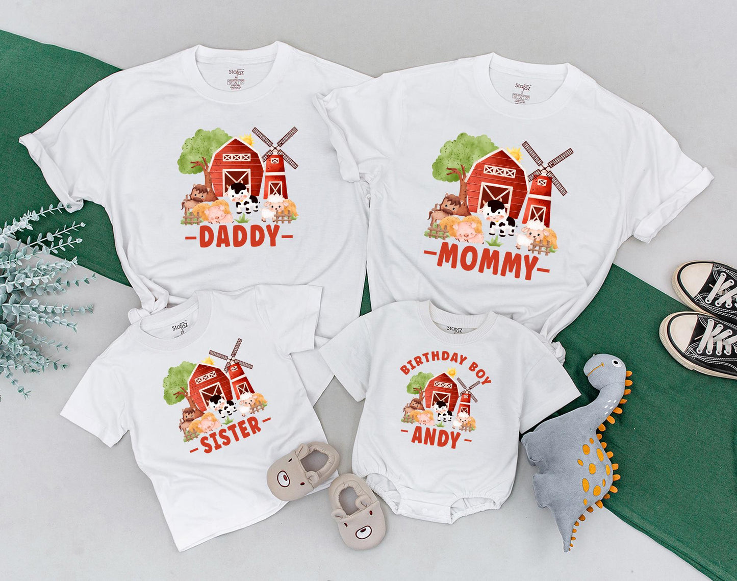 Matching Family Farm Birthday Shirts: Barnyard Theme for Baby Boy's 1st Birthday Outfit, Farm Animal Shirt, Mommy and Me