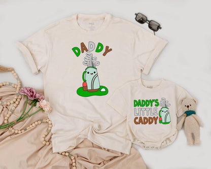 Personalized Golf Dad & Baby Matching Outfit Daddy’s Little Caddy Cute Father’s Day Baby Boy Golf Gift