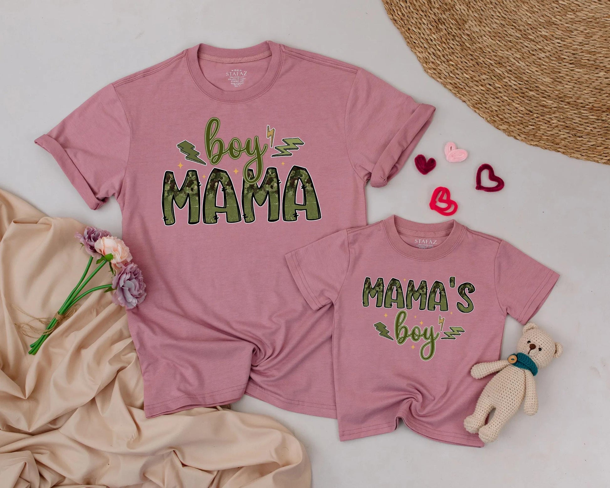 Boy Mama Duck Lover Matching Outfit Personalized Camo Family Look Mother's Day Gift Idea for Mom and Son