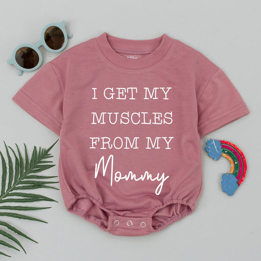Funny Mommy Muscles Baby Romper I Get My Muscles From My Mommy Cute Workout Baby Outfit Baby Shower Gift Cotton Infant Clothes