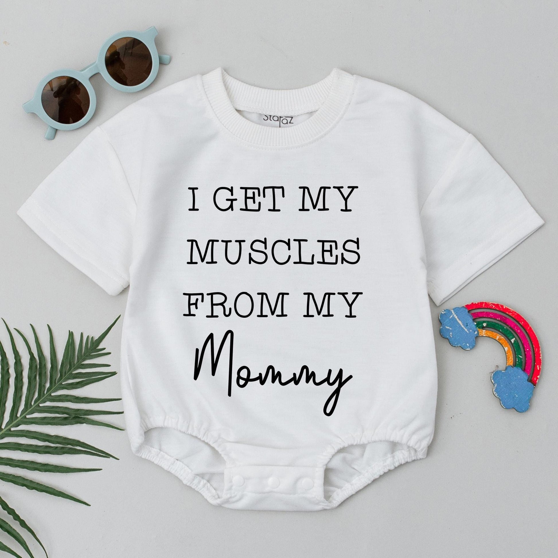 Funny Mommy Muscles Baby Romper I Get My Muscles From My Mommy Cute Workout Baby Outfit Baby Shower Gift Cotton Infant Clothes