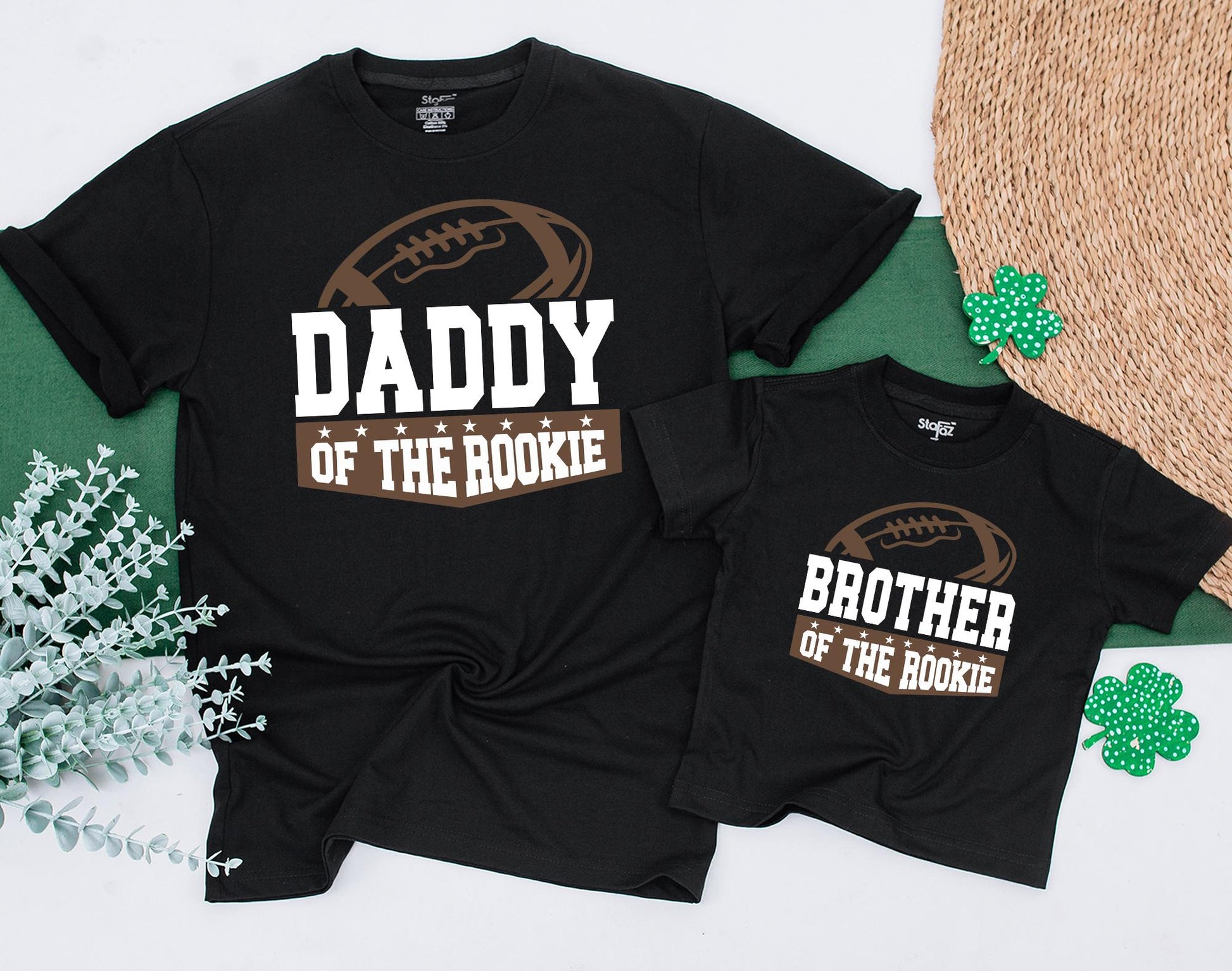 Football Family 1st Birthday Shirts: Rookie of the Year! Matching Mommy & Me Outfit, Custom Baby Romper & Football Birthday Boy Family Shirts
