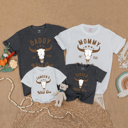 Wild One Western Birthday Matching Outfits for Baby & Family Cowboy 1st Birthday Gift First Rodeo Theme