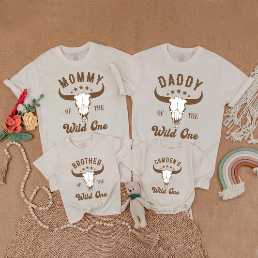 Wild One Western Birthday Matching Outfits for Baby & Family Cowboy 1st Birthday Gift First Rodeo Theme