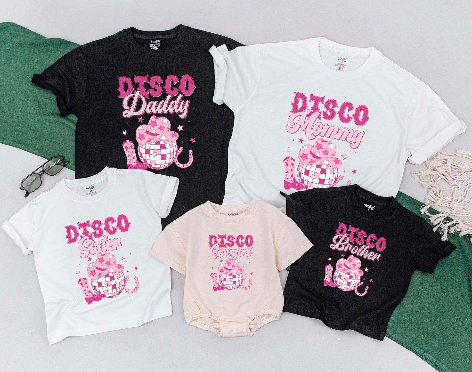 Disco Cowgirl Birthday Shirt Matching Family Outfits Lets Go Girls Western Bachelorette Baby Bodysuit First Birthday Gift