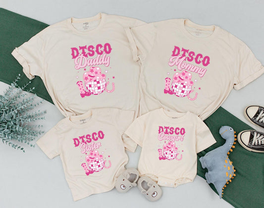 Disco Cowgirl Birthday Shirt Matching Family Outfits Lets Go Girls Western Bachelorette Baby Bodysuit First Birthday Gift