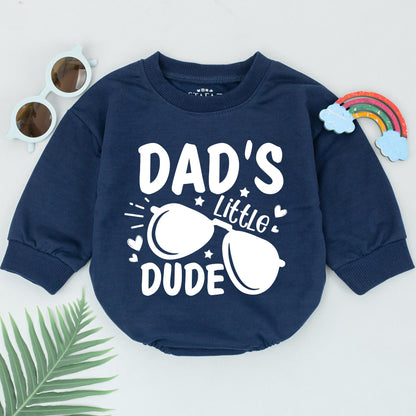 Dad's Little Dude Baby Boy Romper, Funny Daddy & Son Outfit, Cool Graphic Bodysuit, New Dad Gift, Father's Day Baby Clothes