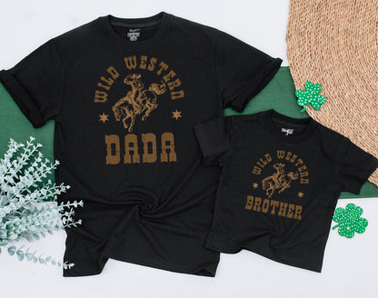 Wild Western Matching Family Shirts First Rodeo 1st Birthday How The West Was One Cowboy Baby Bodysuit Toddler Tee Mama Dad Kids Party Outfit