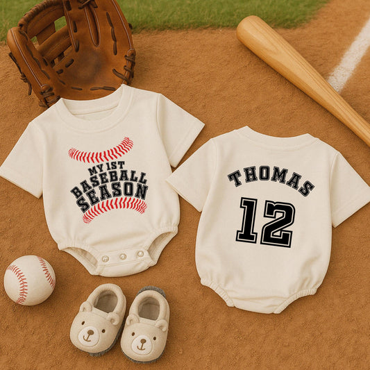 My 1st Baseball Season Bubble Romper Baby Boy Game Day Outfit Infant Baseball T-Shirt Perfect First Season Gift Summer Baby Clothes