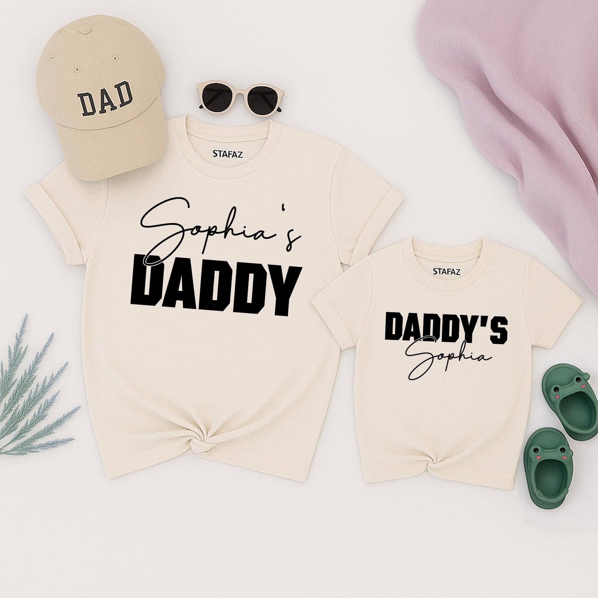 Daddy & Girl Matching Shirts, Custom Father's Day Gift, Personalized Dad Daughter Tee, Dad and Girl Outfit, Cotton