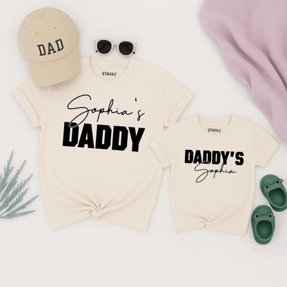 Daddy & Girl Matching Shirts, Custom Father's Day Gift, Personalized Dad Daughter Tee, Dad and Girl Outfit, Cotton